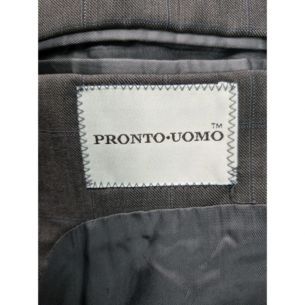 Pronto Uomo 41R Taupe Check Wool Blazer Mens 3 Button Sport Coat Italy H601